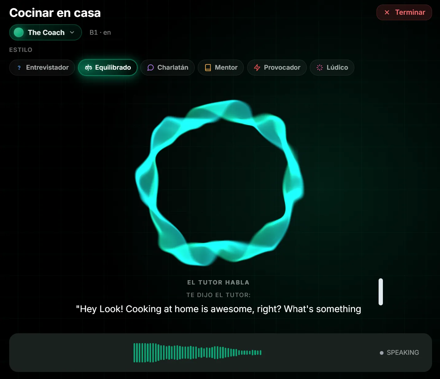 Sesión en vivo de Habláh: orb gigante palpitando con transcripción